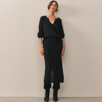 Knitted Skirt with Mohair