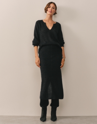 Knitted Skirt with Mohair