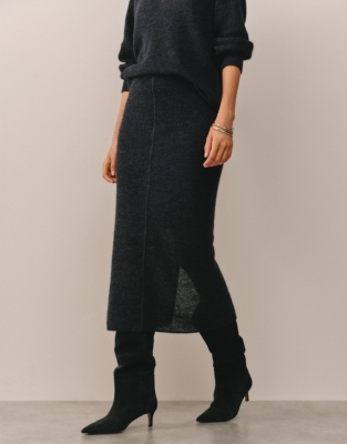 Knitted Skirt with Mohair