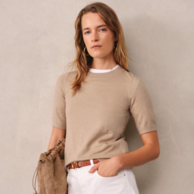 Knitted T-shirt with Recycled Cotton