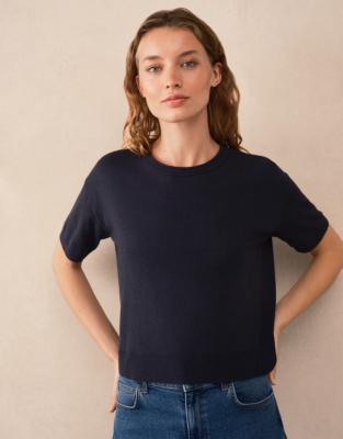 Knitted T-shirt with Recycled Cotton