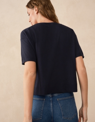 Knitted T-shirt with Recycled Cotton