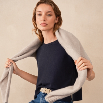 Knitted T-shirt with Recycled Cotton