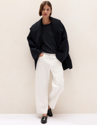 Knitted T-shirt with Recycled Cotton - Midnight