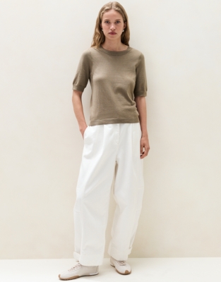 Knitted T-shirt with Recycled Cotton