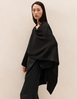 Knitted Wrap Cape with Cashmere 