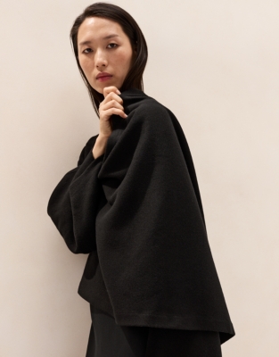Knitted Wrap Cape with Cashmere 
