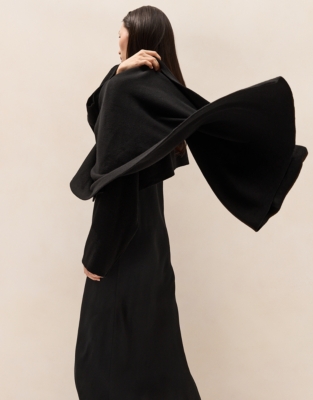 Knitted Wrap Cape with Cashmere 