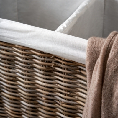 Kubu Rattan Laundry Basket – Double | Laundry & Storage | The White Company