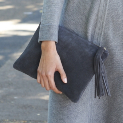 Large Suede Clutch | Bags & Purses | The White Company US