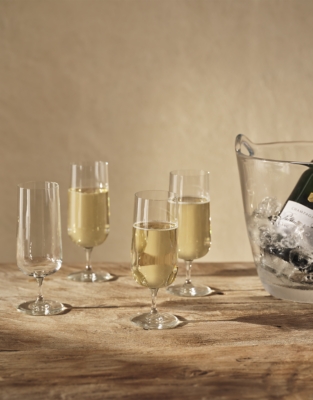 LSA International Arc Champagne Flute Glasses – Set of 4