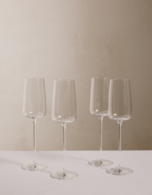 LSA International Metropolitan Champagne Flute Glasses – Set of 4