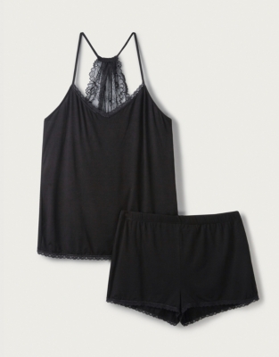 Lace Back Detail Cami & Short Pyjama Set | Nightwear & Robes Sale | The ...