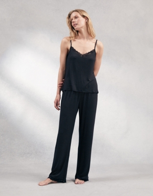 Lace Back Dot Print Pyjama Set Nightwear & Robes Sale The White