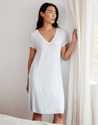 Grey Jersey Lace Trim Nightie