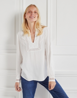 Lace Insert Blouse | Clothing Sale | The White Company UK
