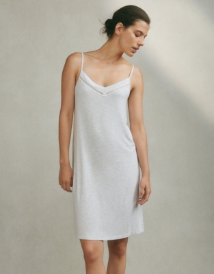 LaceInsert Jersey Nightgown Nightgowns The White Company US