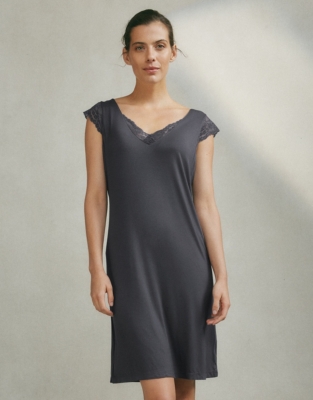 Lace Sleeve Jersey Nightgown Nightgowns The White Company US