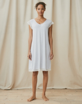 Lace Sleeve Jersey Nightgown Nightgowns The White Company US