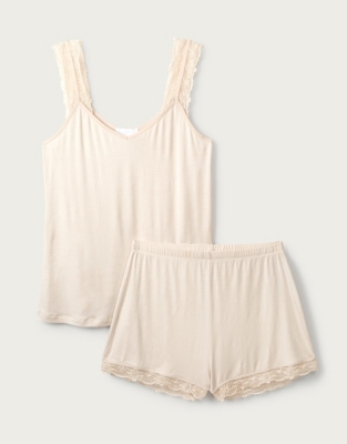 Lace-Strap Cami & Short Pyjama Set | Nightwear & Robes Sale | The White ...