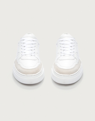 Lace Up Leather Sporty Trainers