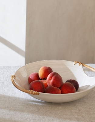 Lacquered Bamboo Shallow Bowl