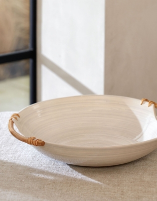 Lacquered Bamboo Shallow Bowl