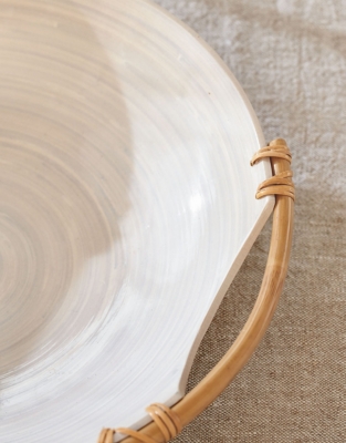 Lacquered Bamboo Shallow Bowl