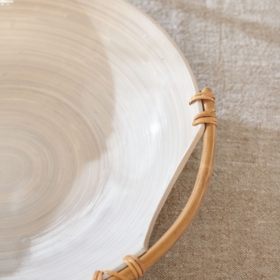 Lacquered Bamboo Shallow Bowl
