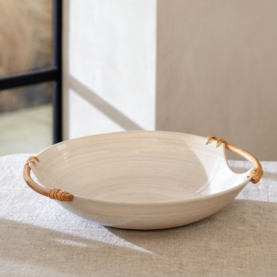 Lacquered Bamboo Shallow Bowl