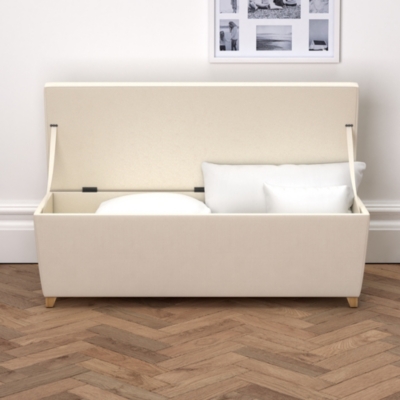 Langley Cotton Ottoman Ottomans & Footstools The White Company UK