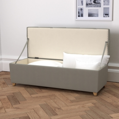 Langley Cotton Ottoman Ottomans & Footstools The White Company UK