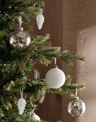 Large Glitter Snowball Baubles – Set of 4