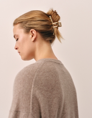 Large Metal Claw Hair Clip - Gold