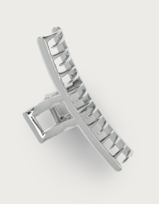 Large Metal Claw Hair Clip - Silver