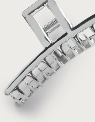 Large Metal Claw Hair Clip - Silver