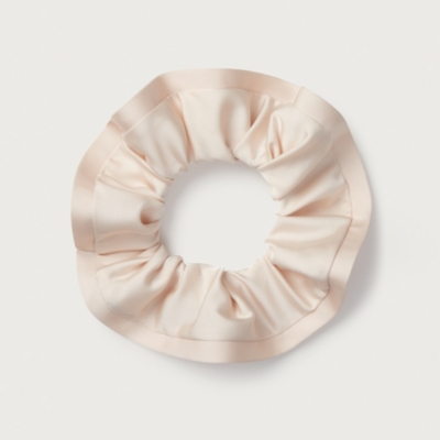 Large Satin Trim Scrunchie