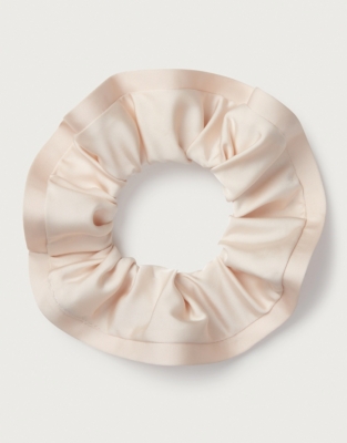 Large Satin Trim Scrunchie