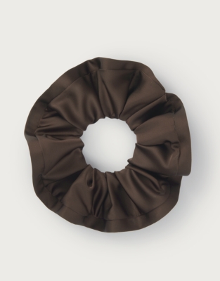 Large Satin Trim Scrunchie