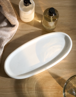 Larton Marble Oval Tray