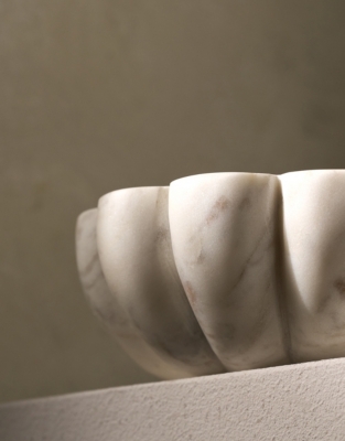Larton Scalloped Marble Bowl