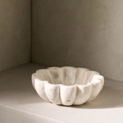 Larton Scalloped Marble Bowl