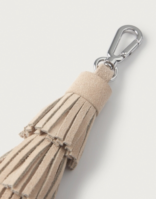 Layered Tassel Keyring - Sand
