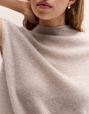 Layering Cashmere-Blend Sparkle High-Neck T-Shirt