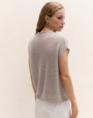 Layering Cashmere-Blend Sparkle High-Neck T-Shirt