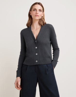 Layering Cashmere Cardigan - Slate Grey