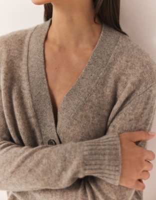 Layering Cashmere Cardigan - Oatmeal Marl