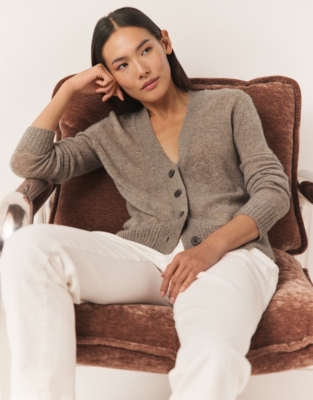 Layering Cashmere Cardigan - Oatmeal Marl