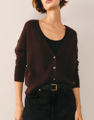 Layering Cashmere Cardigan - Oxblood