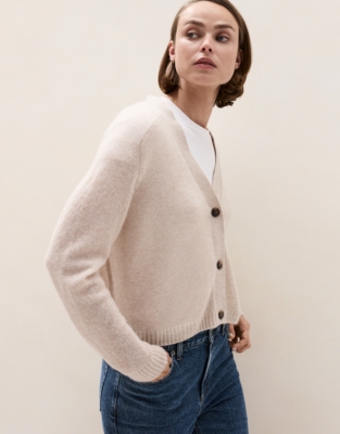 Layering Cashmere Cardigan - Natural Marl